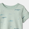 RISE Little Earthling Short Sleeve Tee Lt Green Shark Print