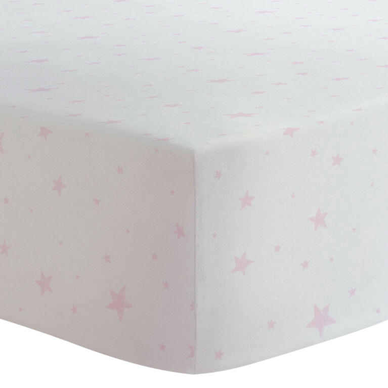 Kushies Crib Sheet Flannel Pink Scribble Stars Babies R Us Canada