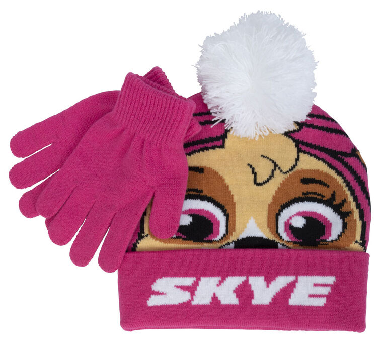 Paw Patrol Skye Face Hat Mitt Set