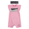 Nike Romper with Headband - Pink, 0-3 Months to Newborn