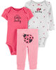 Carter's 3-Piece Ladybug Little Character Set Pink - 6 Months