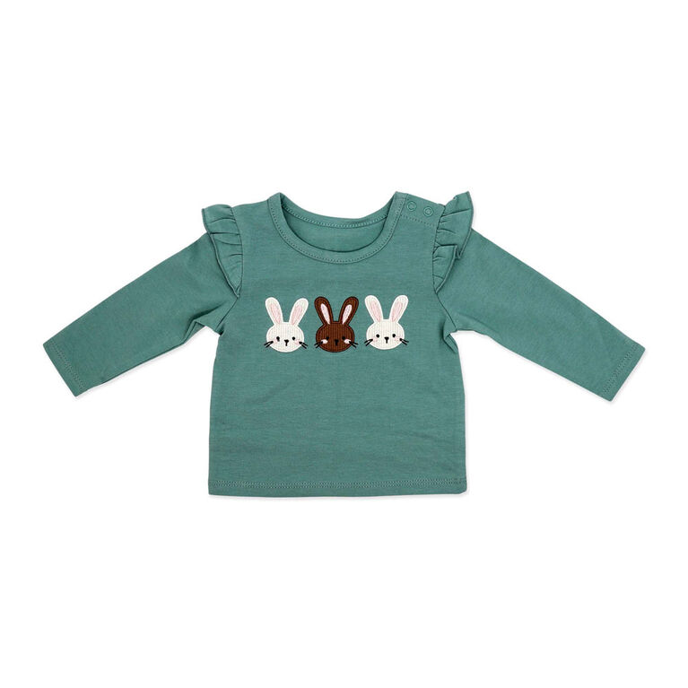 Baby Mode 3 Piece Legging and Headband Set: Team Bunnies 12M