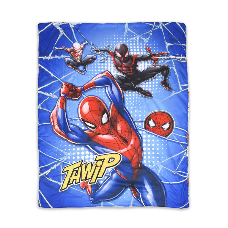 Marvel Spiderman 3 Piece Toddler Bedding Set with Reversible Comforter, Fitted Sheet and Pillowcase by Nemcor