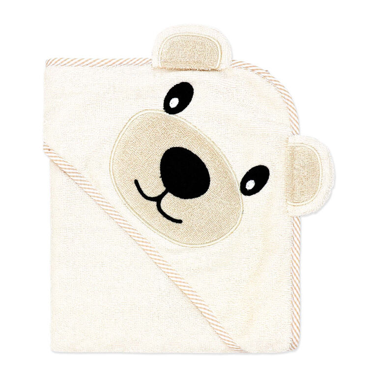 Baby Mode Signature Serviette &agrave; capuche et gant ours bronz&eacute;