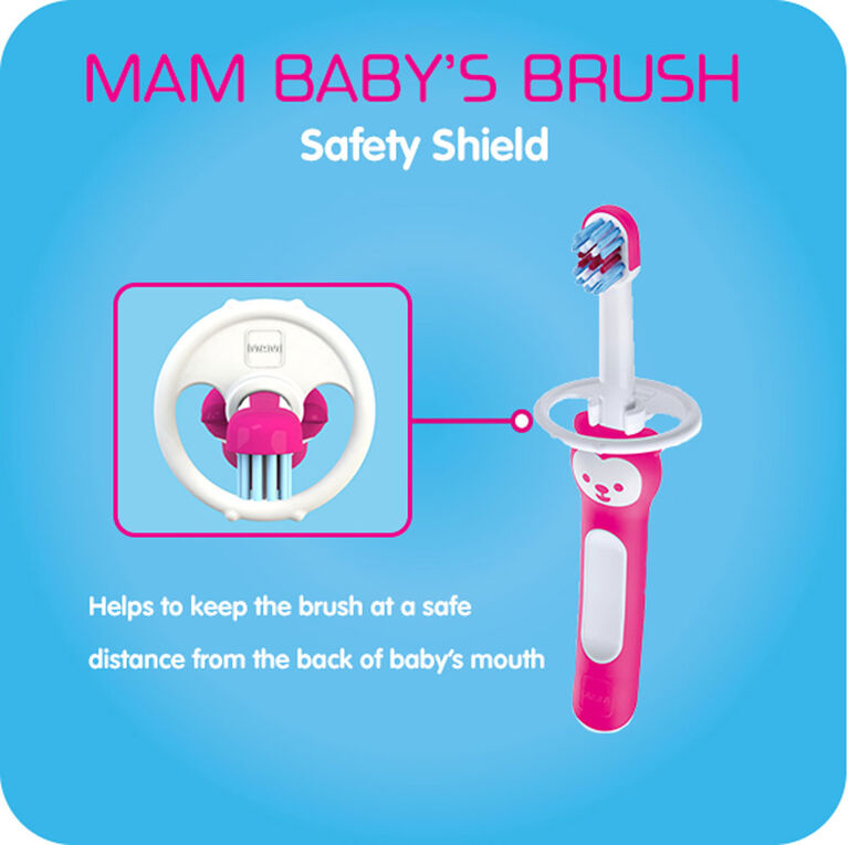 Brosse Baby's Brush MAM, 6 mois et plus, 2 unité,