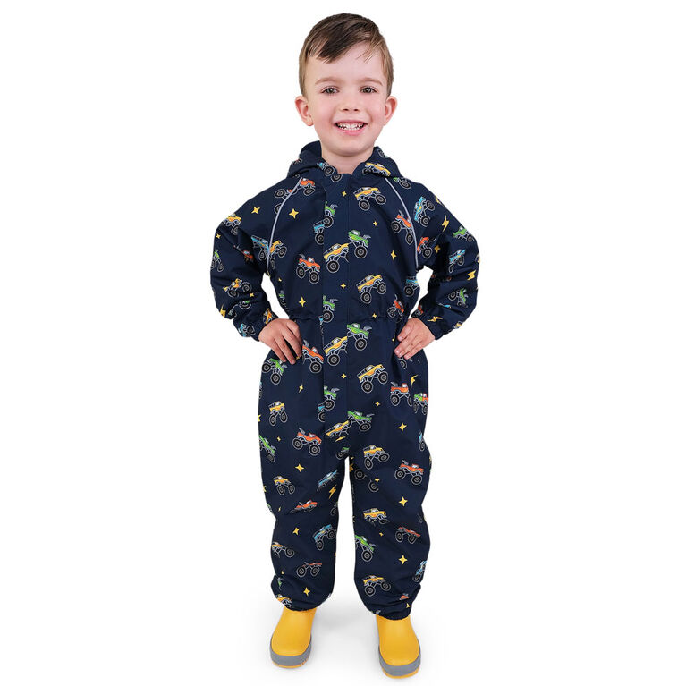 Kids Thin-Lined Rain Suits  | Big Trucks - 4T (4-5Y)