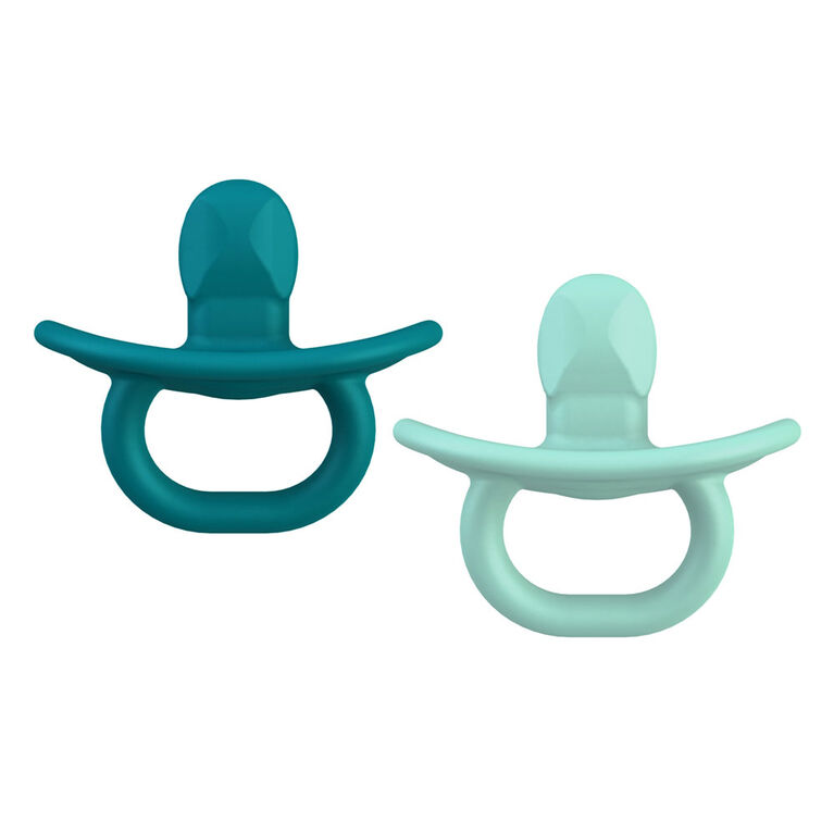 Boon JEWL Orthodontic Silicone Pacifier Stage 1 - 2 pack - Teal