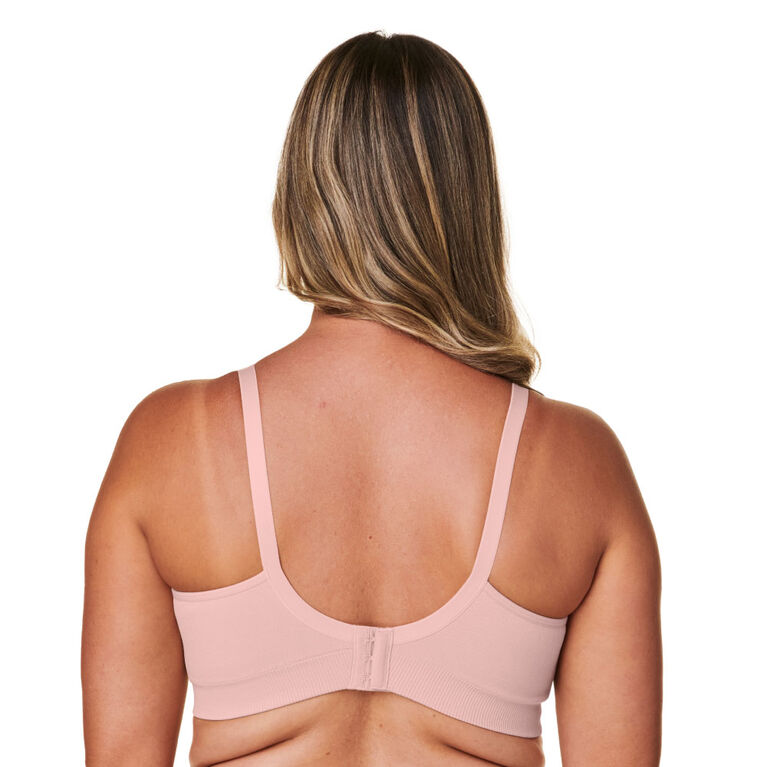 Basics by Bravado 2-in-1 Pumping and Nursing Bra, Soft Rose, Small