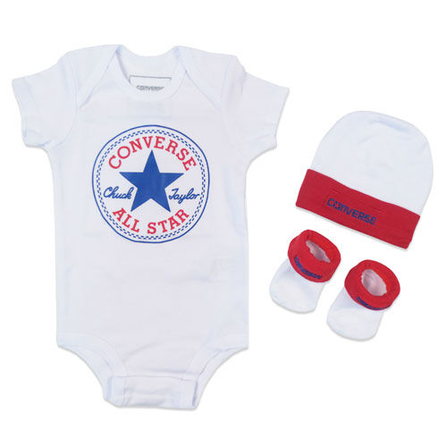 Converse 3-Piece Creeper Set - White, 0/6 Months | Babies R Us Canada