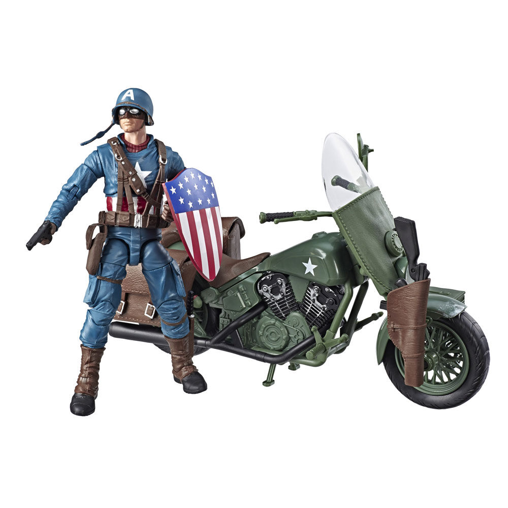 Marvel Legends Series Captain America with Motorcycle Shield and Helmet