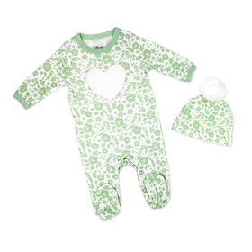 Sterling Baby 2 Piece Footie Set: Aqua Heart  9M