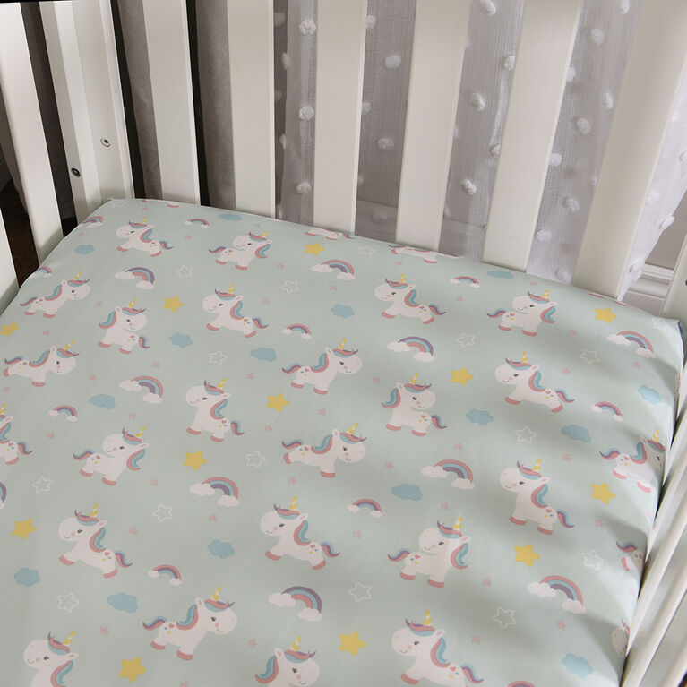 Baby's First by Nemcor 4-Piece Nursery Bedding Set, Rainbow Skies