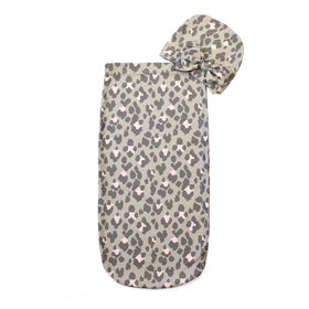 Itzy Ritzy-Cutie Cocoon and Hat Set - l&eacute;opard blush