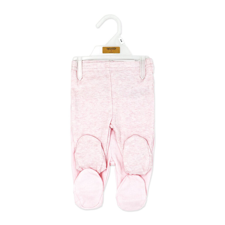 Naturelle 2 Piece Footed Pant Set: Pink