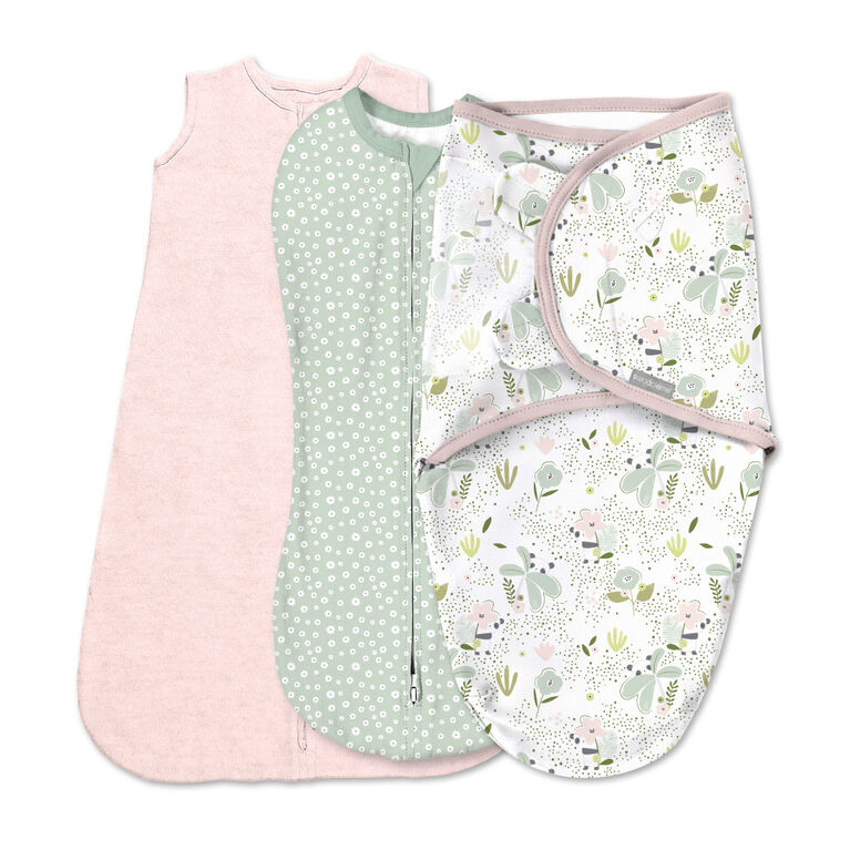 Set confort - Taille 0 à 3 mois, paquet de 3 - Set de Baby Swaddle, Peekaboo Panda