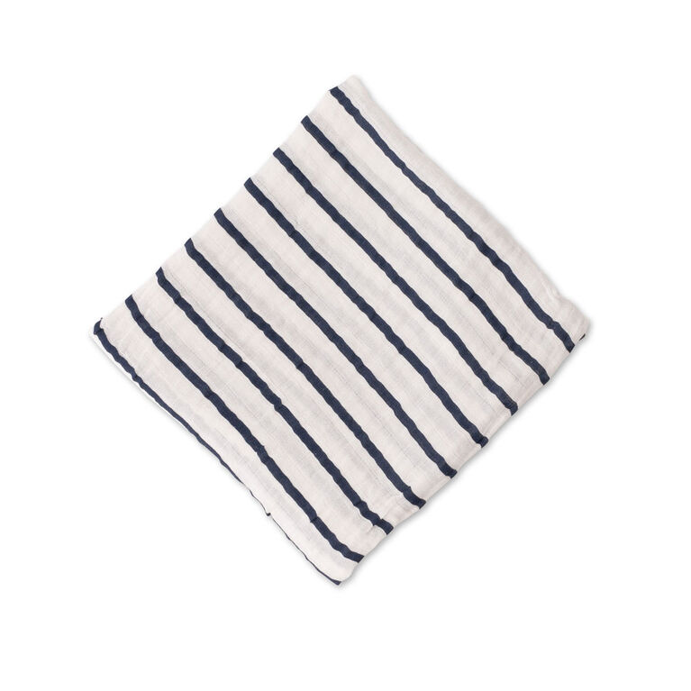 Swaddle Coton Mousseline Simple Red Rover - Navy Stripe - Notre exclusivité