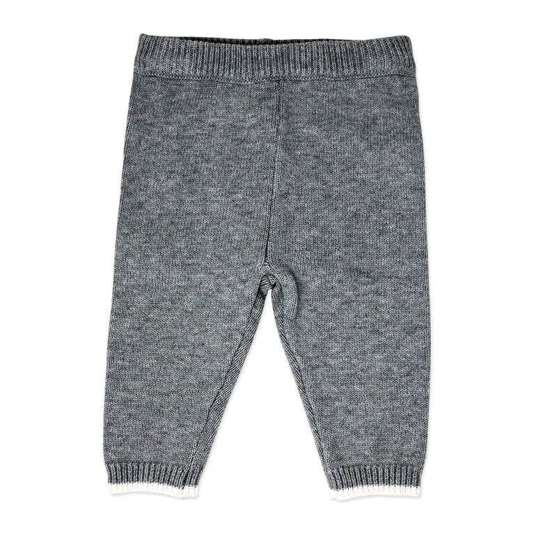 Rock a bye Baby Knit Jumper with Pocket Detail & Trousers: Grey 0-3M