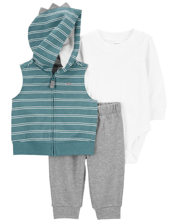 Carter's Three Piece Little Vest Set Teal  6M