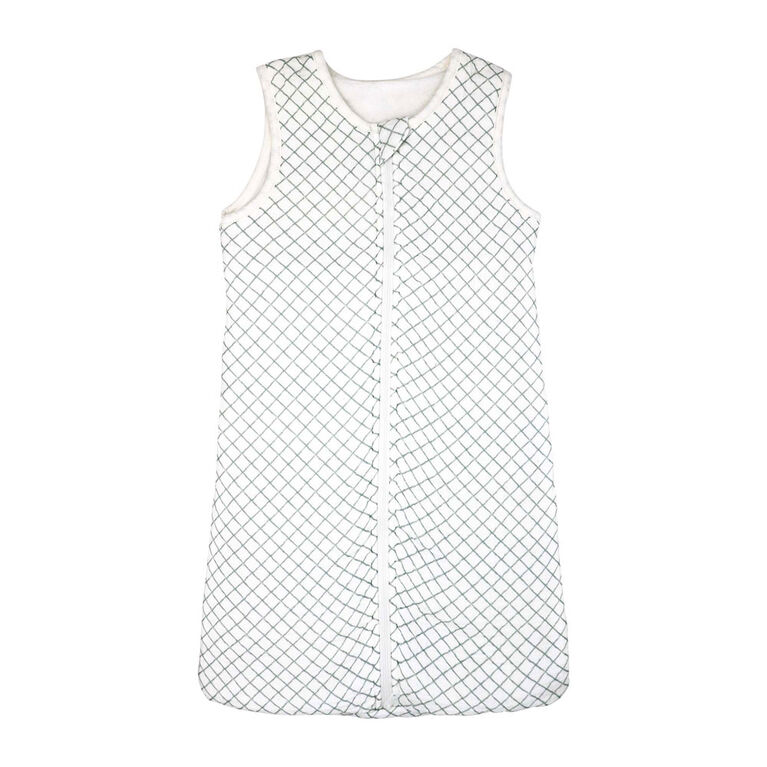 Baby Mode Signature Gigoteuse 2 couches en mousseline/vison : Sage Grid 6-12M