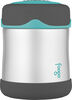 Thermos Foogo 290 ml Stainless-Steel Food Jar - Charcoal with Teal Accents