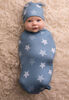 Itzy Ritzy - Cocoon & Hat Set- Blue Stars.