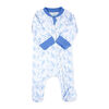 Baby Mode Interlock Coverall: Blue Floral 24M