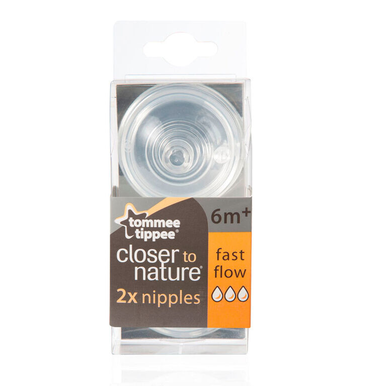 Tommee Tippee Closer to Nature - Fast Flow Nipple, 2-Pack