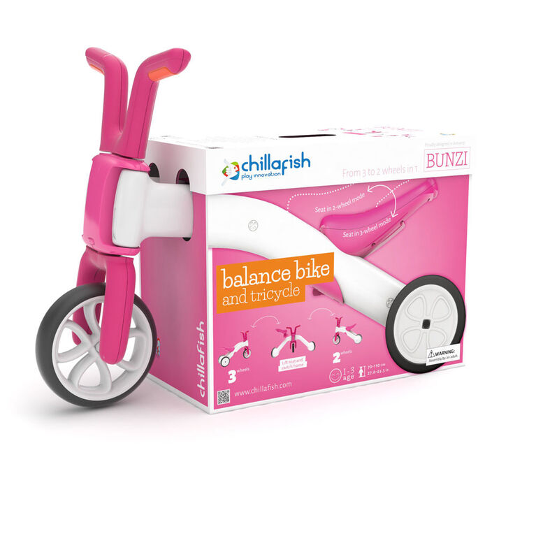Chillafish Bunzi 2in1 Gradual Balance Bike & Tricycle, Pink Toys R Us Canada