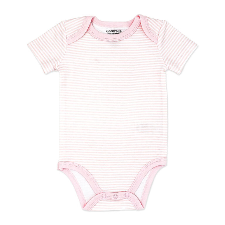 Naturelle 4 Pack Short Sleeve Bodysuit: Pink