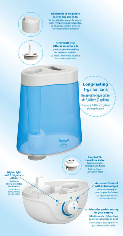 Dr. Brown's Ultrasonic Cool Mist Humidifier with Night Light