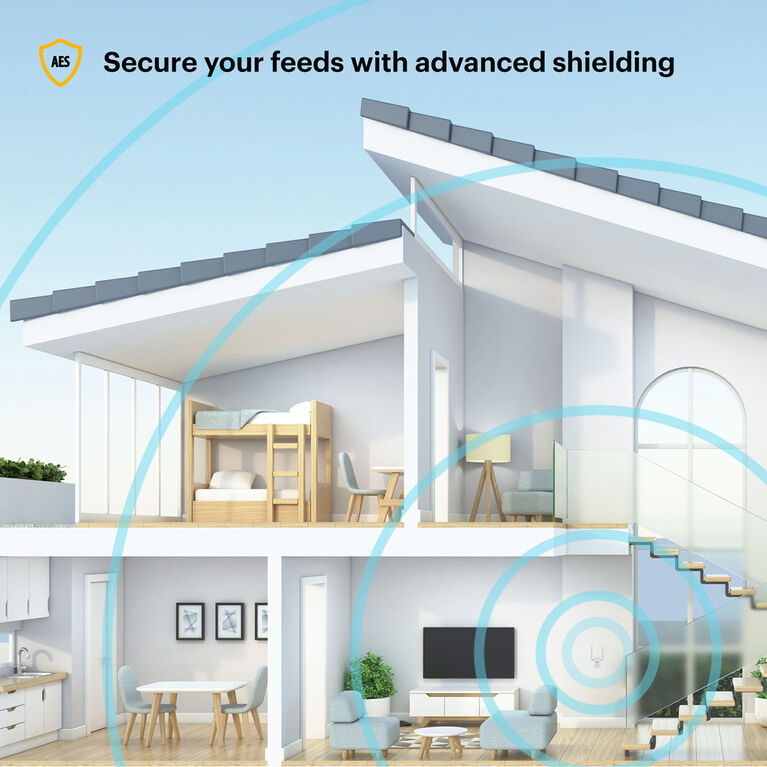 Kodak Cherish R100 Video Baby Monitor Range Extender - Advanced Coverage (Up To 1500Ft) With 10 Devices, 300Mbs Wi-Fi Booster, 62/128-Bit Encryption.