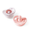 Doddle and Co - The Pop and Go - Silicone Pacifier - 2 Pack - Blush/Lilac - 0 to 3 Months