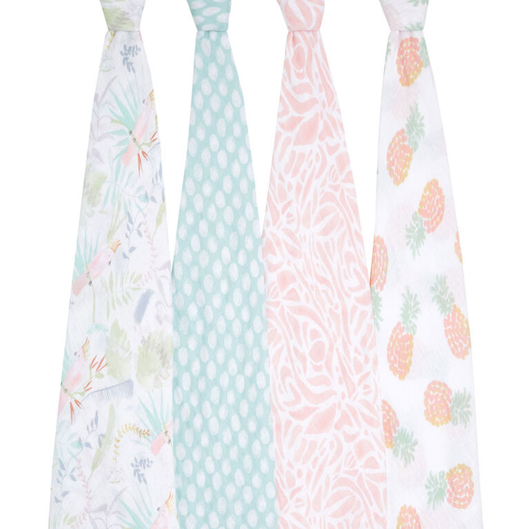 Aden + Anais Essentials 4Pack Muslin Swaddles Tropicalia Babies R Us