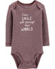 Carter's "This Smile Will Change The World" Collectible Bodysuit - Plum, 12 Months
