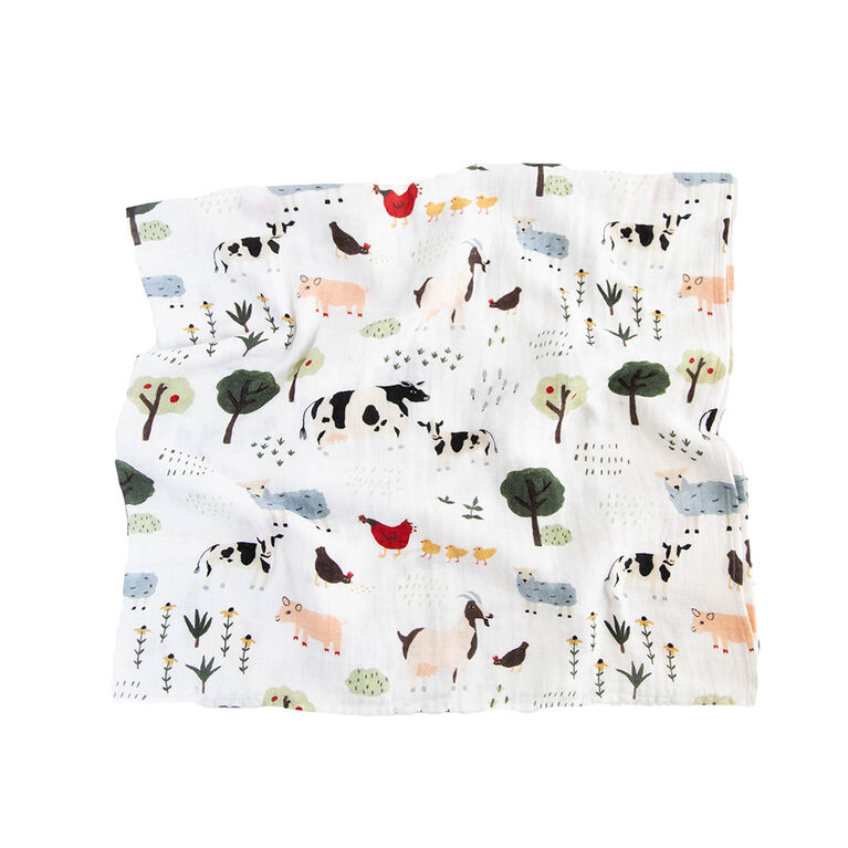 Red Rovr-Organic Cotton Muslin Swaddle Blanket - Family Farm
