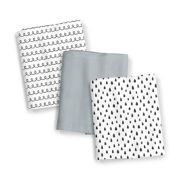 Summer Infant SwaddleMe Muslin Blankets Black and White Babies R Us