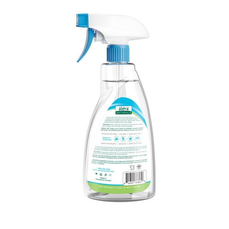 Aleva Naturals Nettoyant Vaporisateur Multi-Surafces (Sans Parfum).