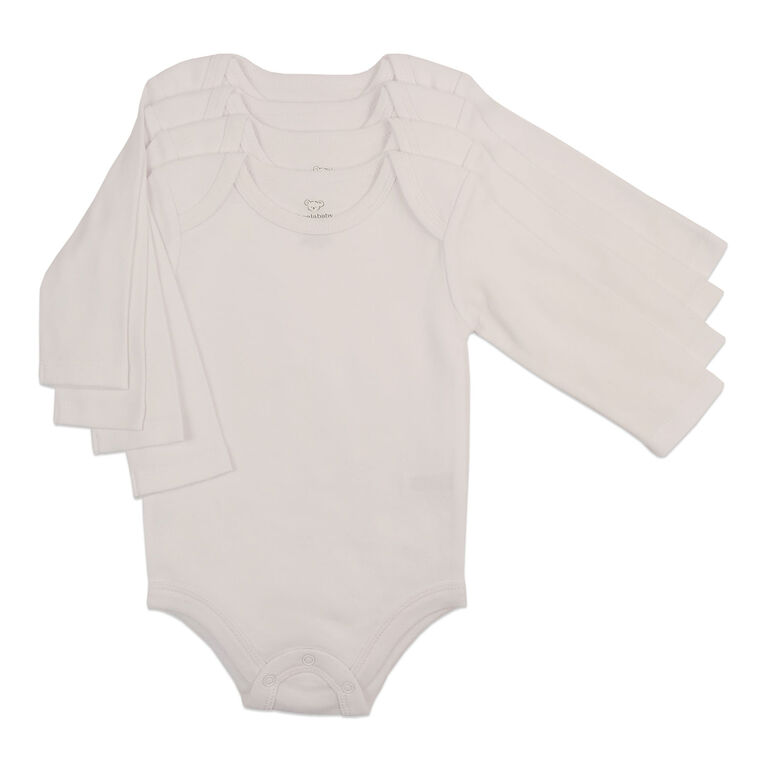 Koala Baby 4-Pack Bodysuit - White, 3-6 Months