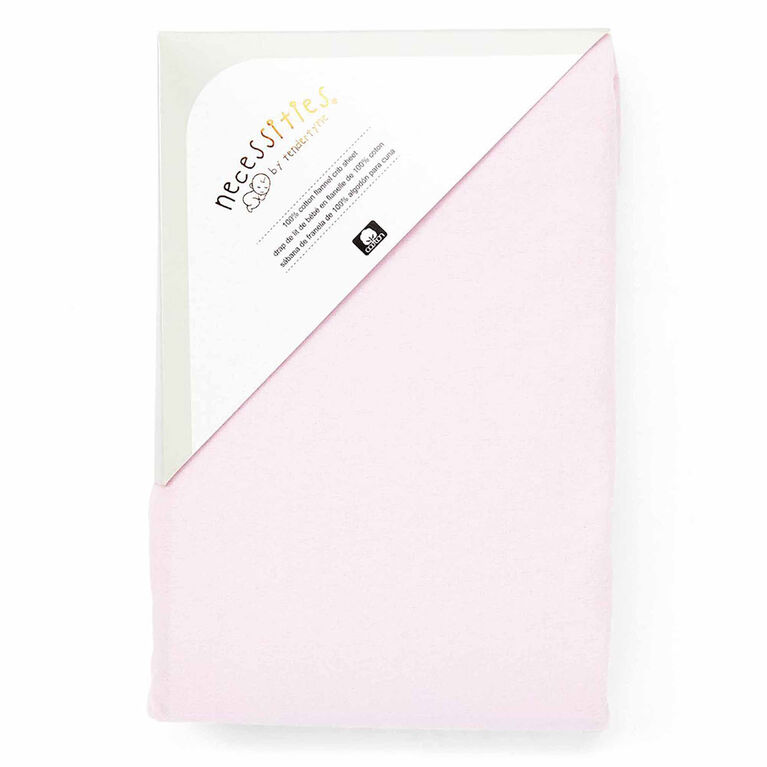Necessities By Tendertyme Pink Flannel Crib Sheet