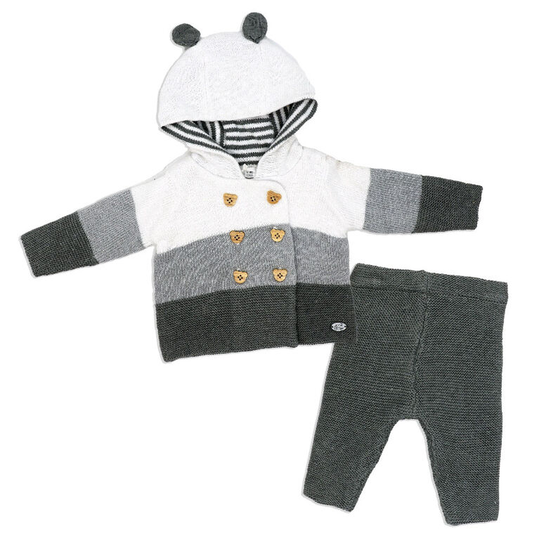 Rock A Bye Baby Uni 2 Piece Set-Grey 3-6M