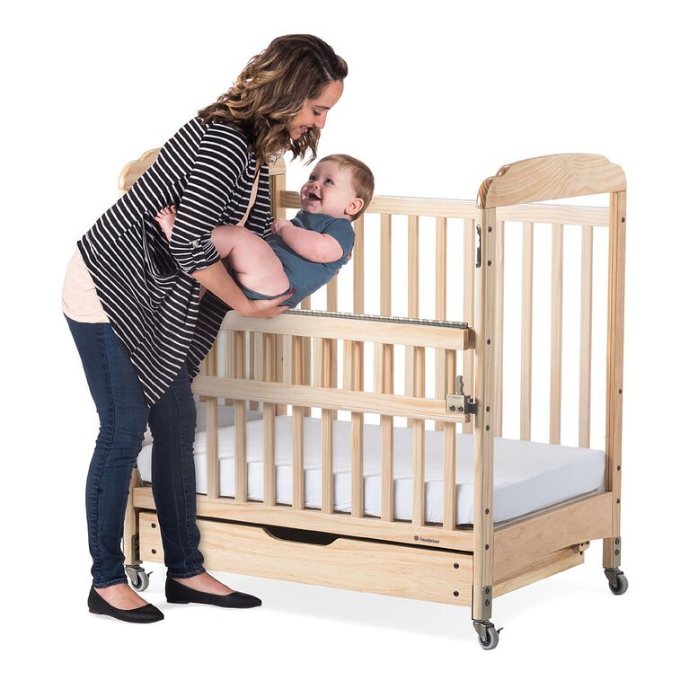 Foundations Next Gen Serenity SafeReach Compact Clearview Crib, Natural