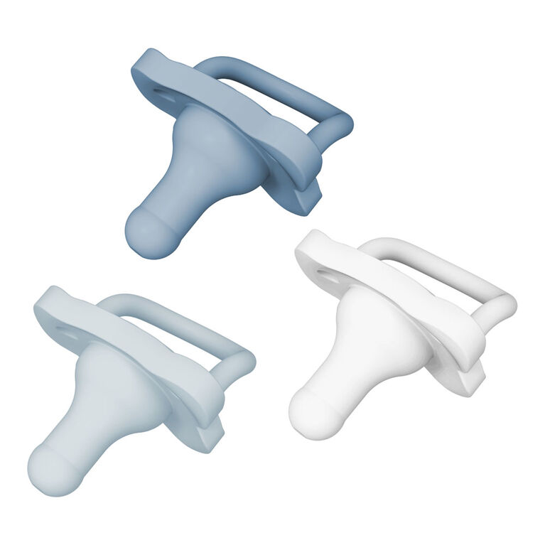 HappyPaci 1-piece Silicone Pacifier Blue - 3pack
