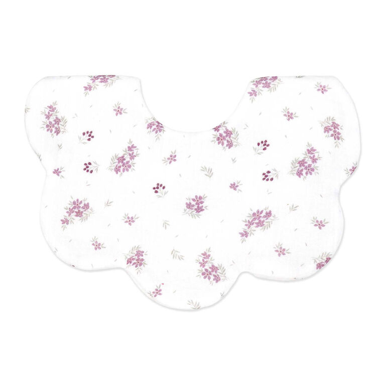 Baby Mode Signature 4 Piece Bib & Headbands: Mauve Floral