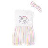 Mini Heroes Salopette Courte ensemble 2 pieces-Blanc-9M