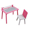 Rose / Blanc Table d'Activité en Bois avec Chaise