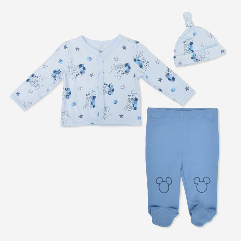 Mickey Mouse Cardigan Set Blue 0/3M