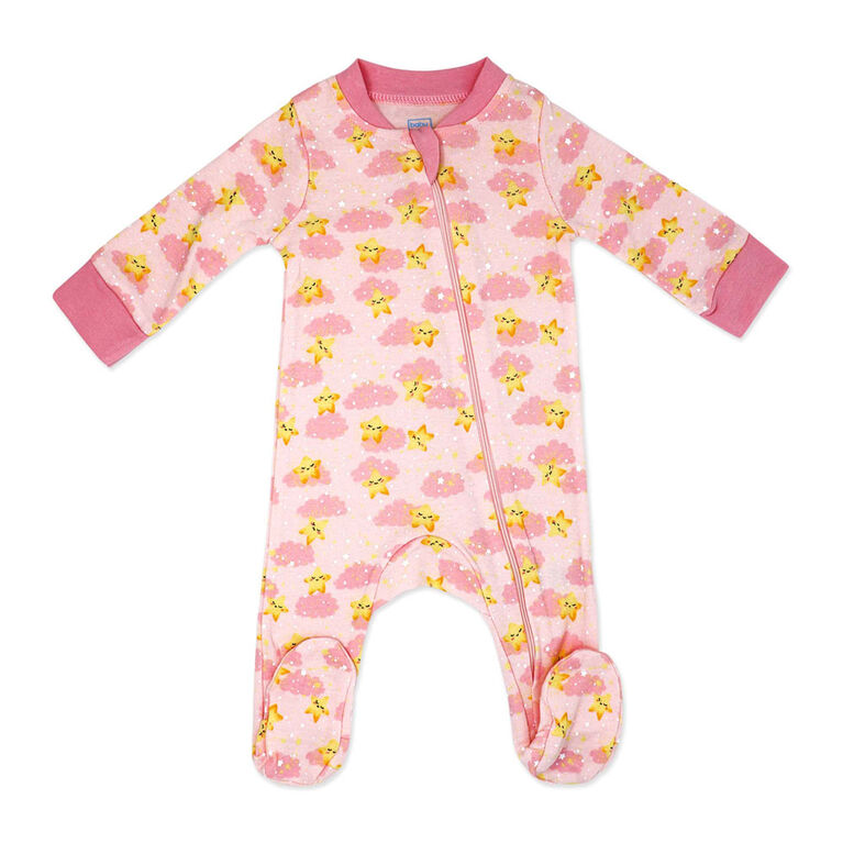 Baby Mode Interlock Coverall: Pink Cloud 3-6M