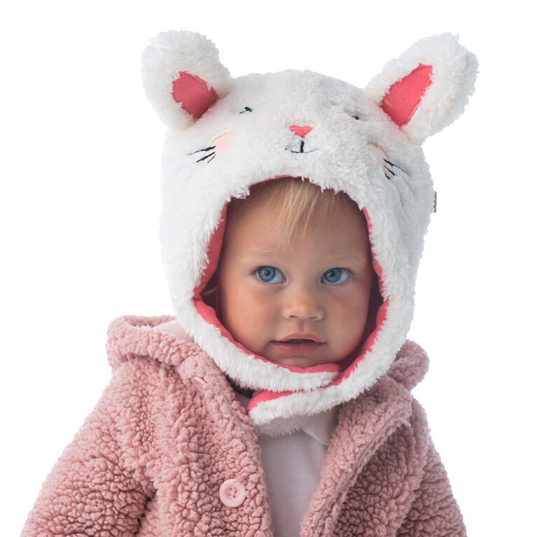 FlapJackKids - Baby, Toddler, Kids, Girls Reversible Sherpa Fleece Hat - Double Layered - Bunny/Deer - Small 6-24 months