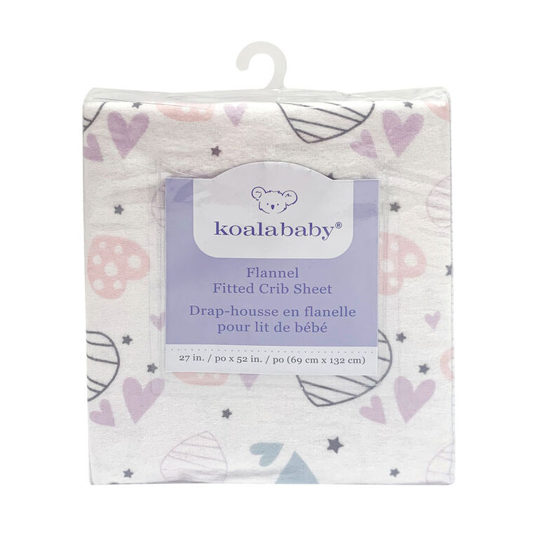 Koala Baby - Flannel 1 Pack Scattered Hearts Crib Sheet