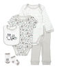 Baby Mode 5 Piece Layette Set Grey Woodland